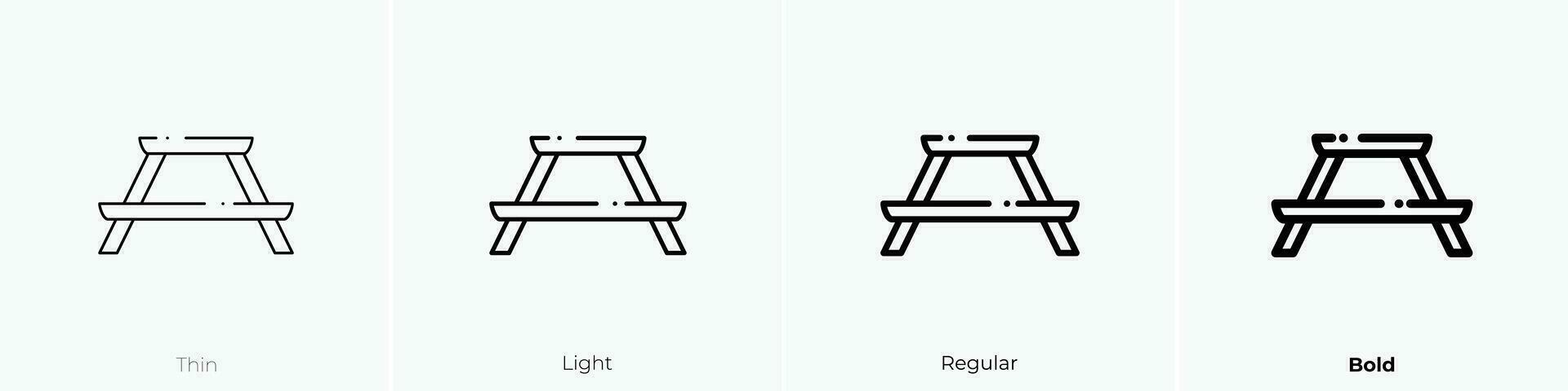 table icon. Thin, Light, Regular And Bold style design isolated on white background vector