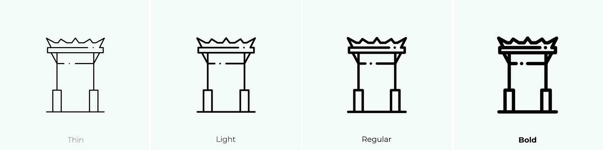 columpio icono. delgado, luz, regular y negrita estilo diseño aislado en blanco antecedentes vector