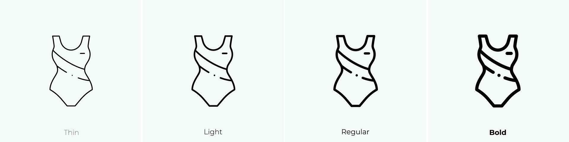 swimming suit icon. Thin, Light, Regular And Bold style design isolated on white background vector