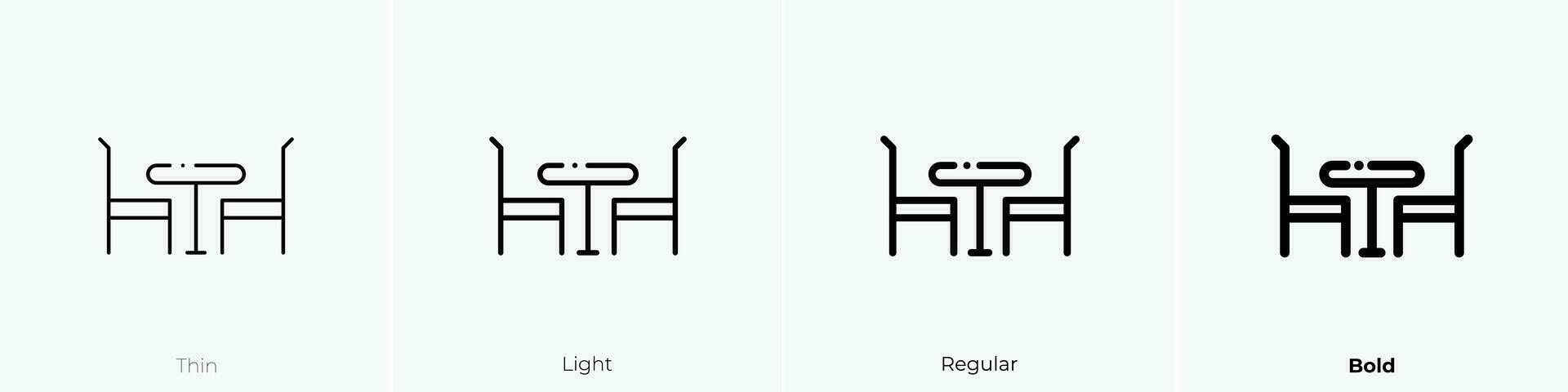table icon. Thin, Light, Regular And Bold style design isolated on white background vector