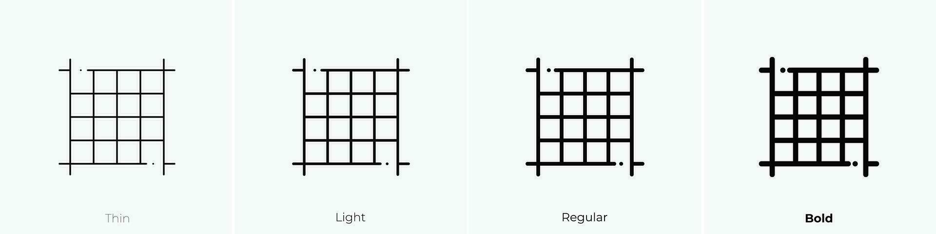 Manteles icono. delgado, luz, regular y negrita estilo diseño aislado en blanco antecedentes vector