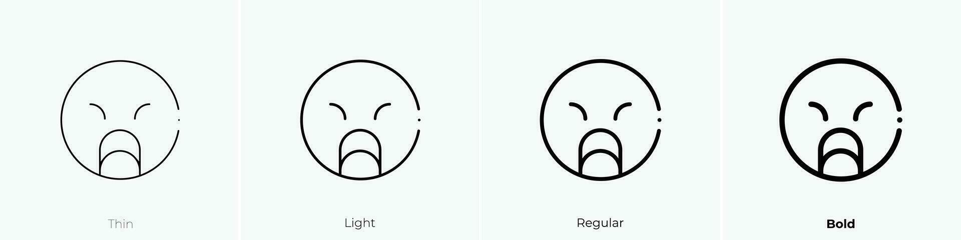 surprised icon. Thin, Light, Regular And Bold style design isolated on white background vector