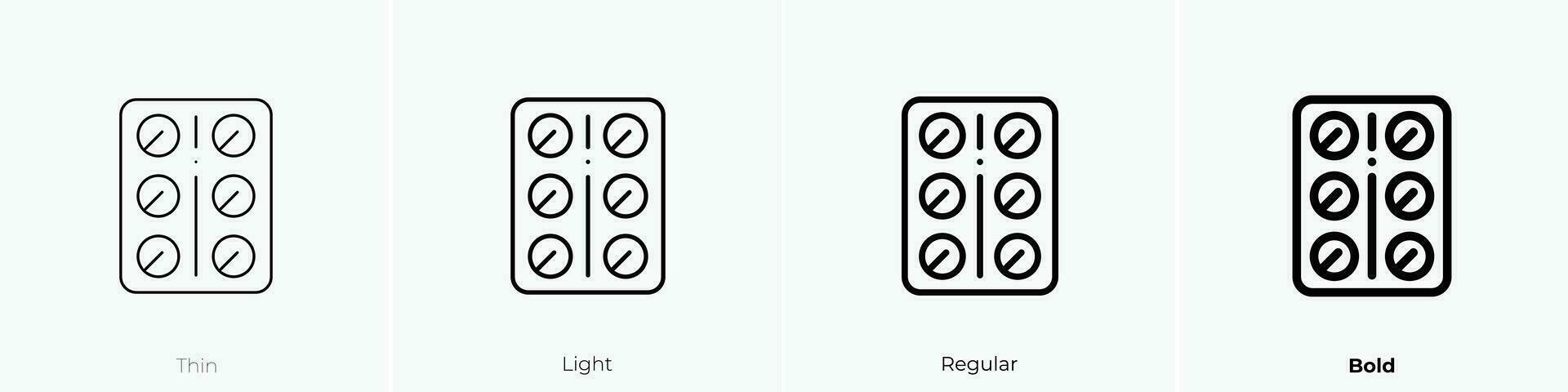 tablets icon. Thin, Light, Regular And Bold style design isolated on white background vector