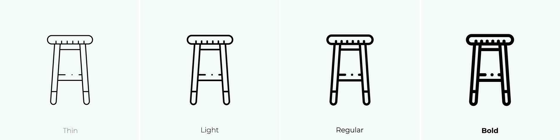 stool icon. Thin, Light, Regular And Bold style design isolated on white background vector