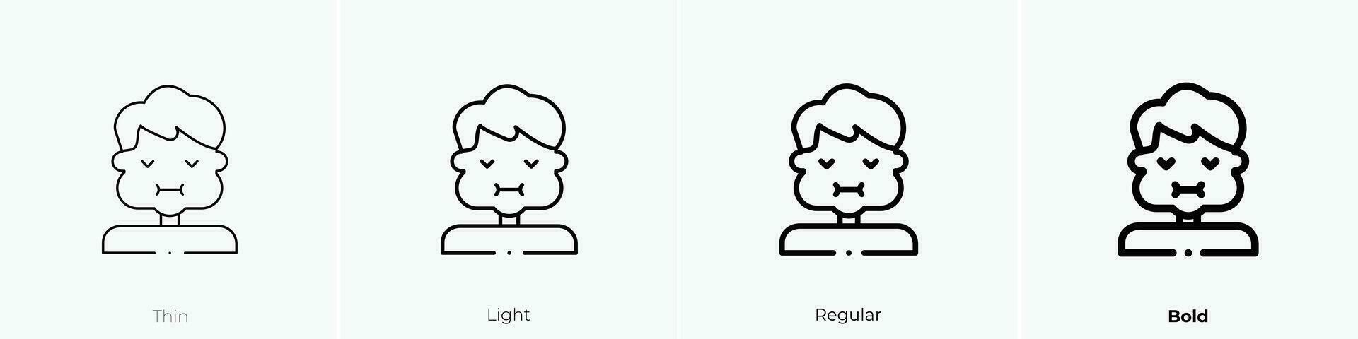 swollen icon. Thin, Light, Regular And Bold style design isolated on white background vector