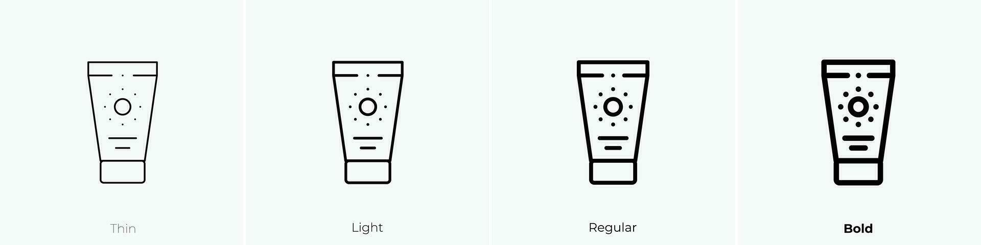 sunblock icon. Thin, Light, Regular And Bold style design isolated on white background vector