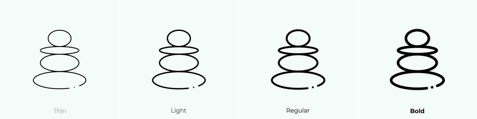 piedras icono. delgado, luz, regular y negrita estilo diseño aislado en blanco antecedentes vector