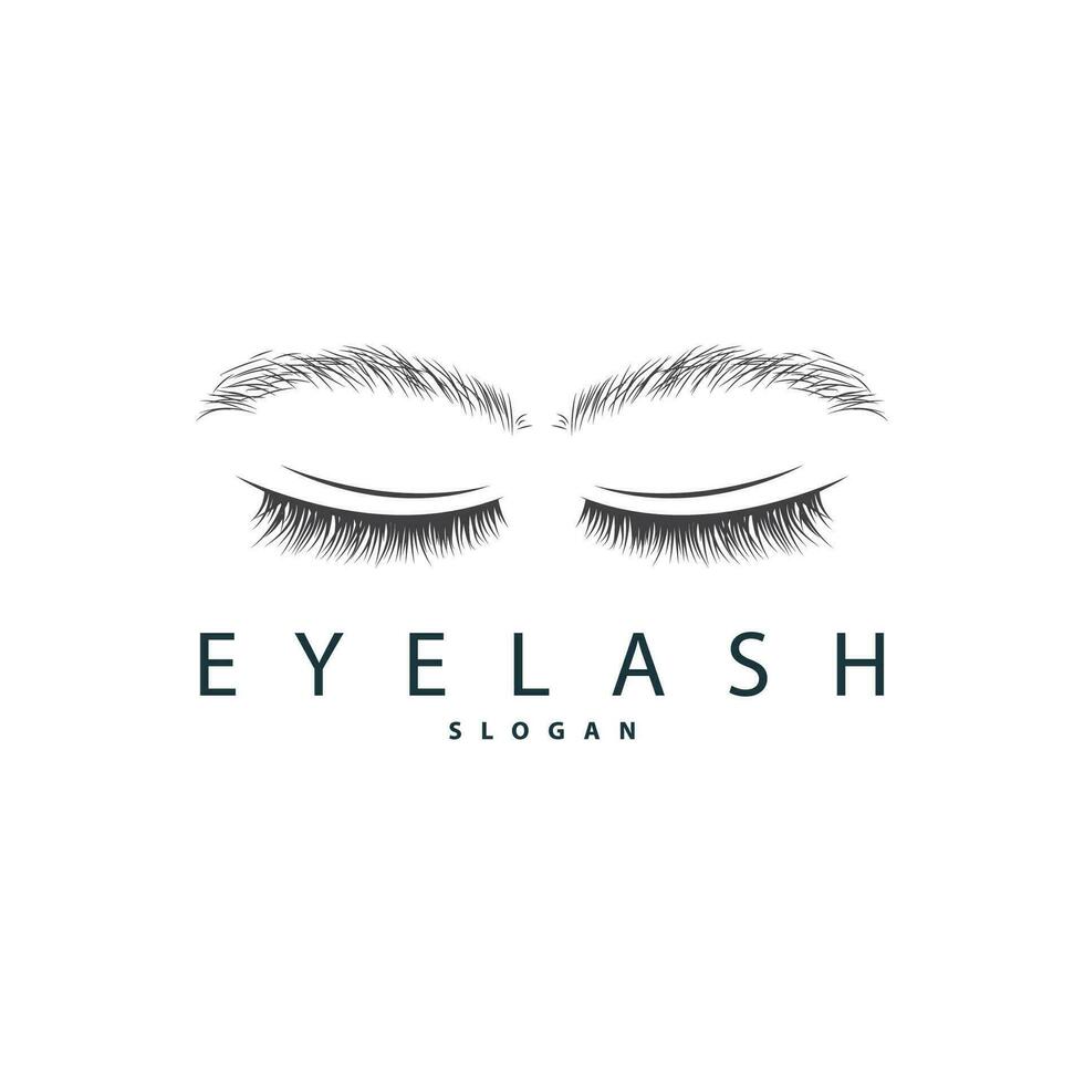 Simple Eyelash Logo Minimalist Abstract Design Templet Illustration Symbol vector
