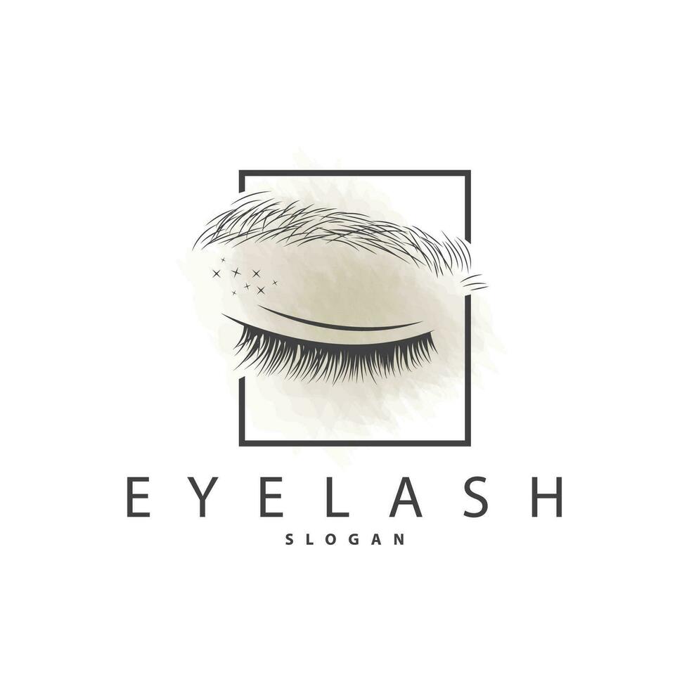 Simple Eyelash Logo Minimalist Abstract Design Templet Illustration Symbol vector