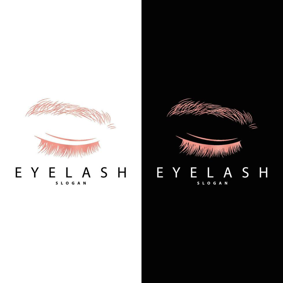 Simple Eyelash Logo Minimalist Abstract Design Templet Illustration Symbol vector