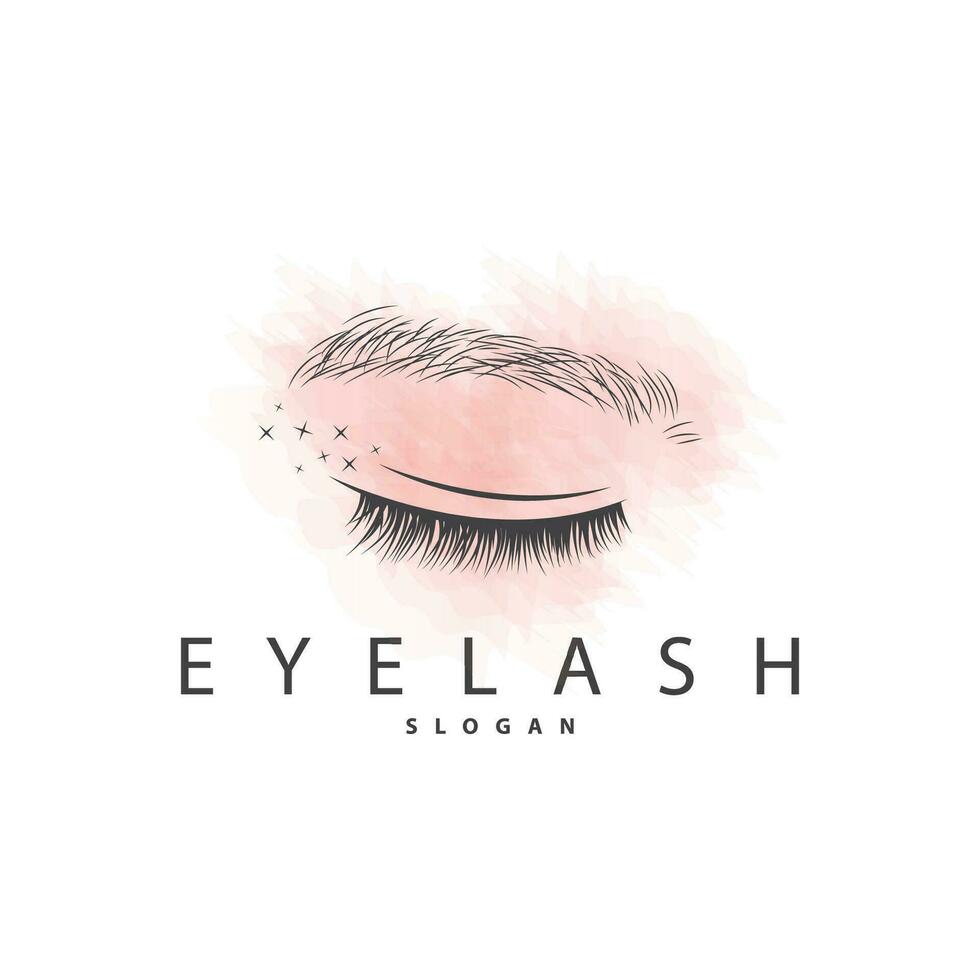 Simple Eyelash Logo Minimalist Abstract Design Templet Illustration Symbol vector