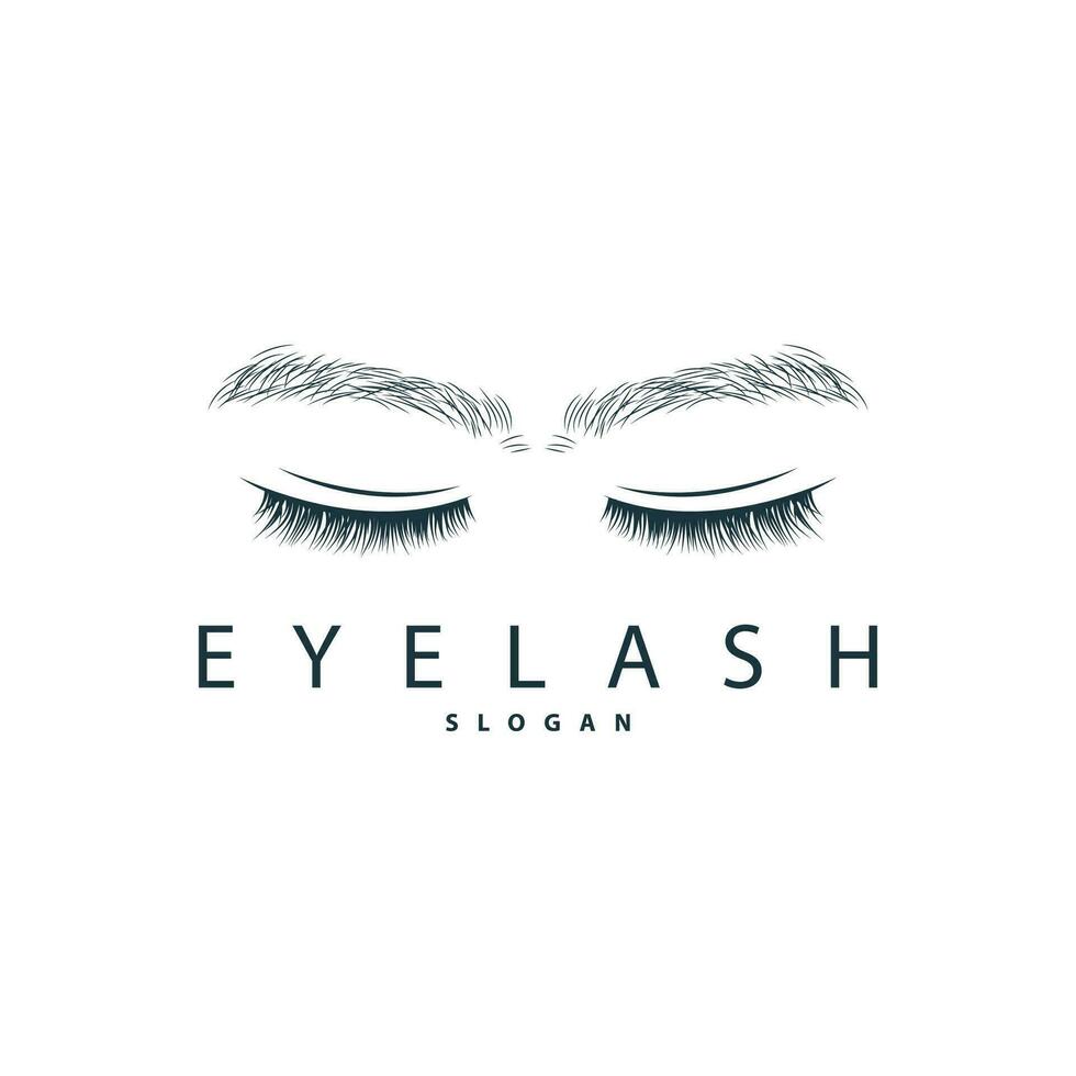 Simple Eyelash Logo Minimalist Abstract Design Templet Illustration Symbol vector