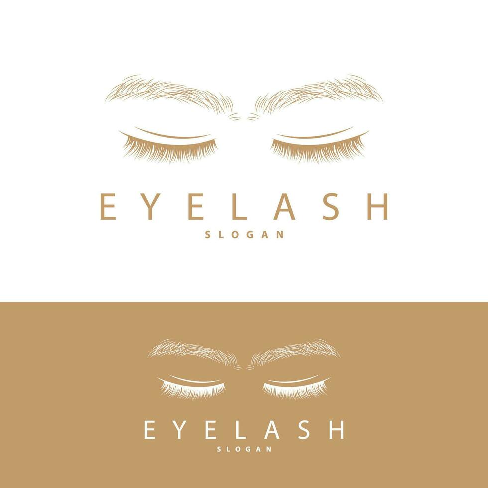Simple Eyelash Logo Minimalist Abstract Design Templet Illustration Symbol vector
