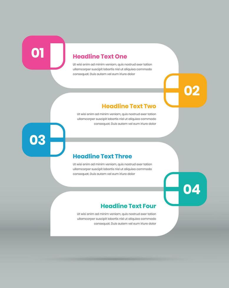 Business process presentation vertical step infographic template design vector