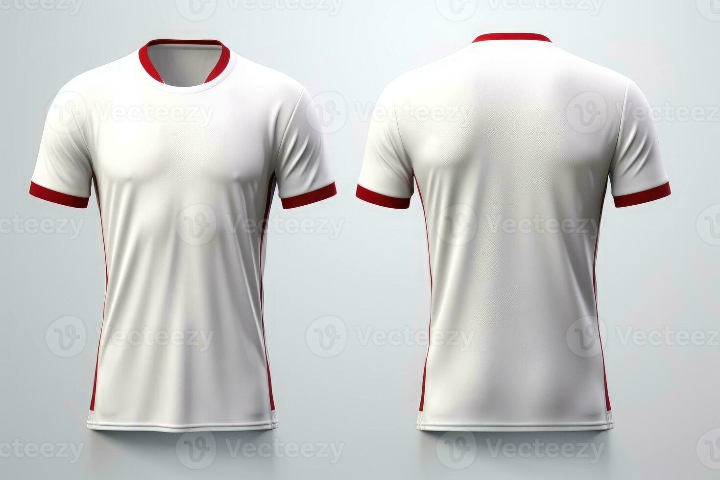 Mockup sports football team uniforms white shirt, Generative AI illustration photo