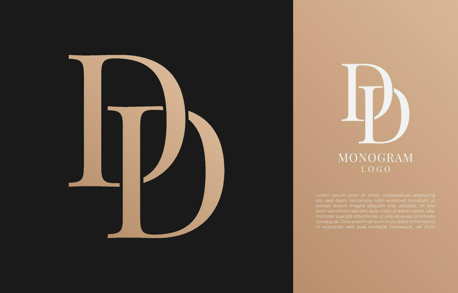 minimalist DD initial letter vintage brand and logo vector