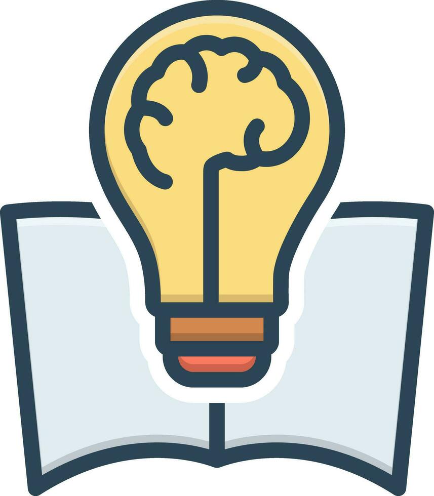 color icon for the power of knowledge vector
