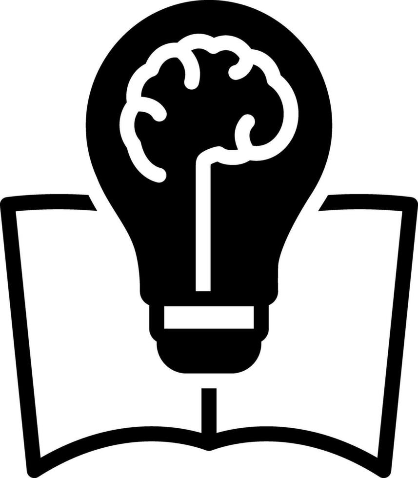 solid icon for the power of knowledge vector