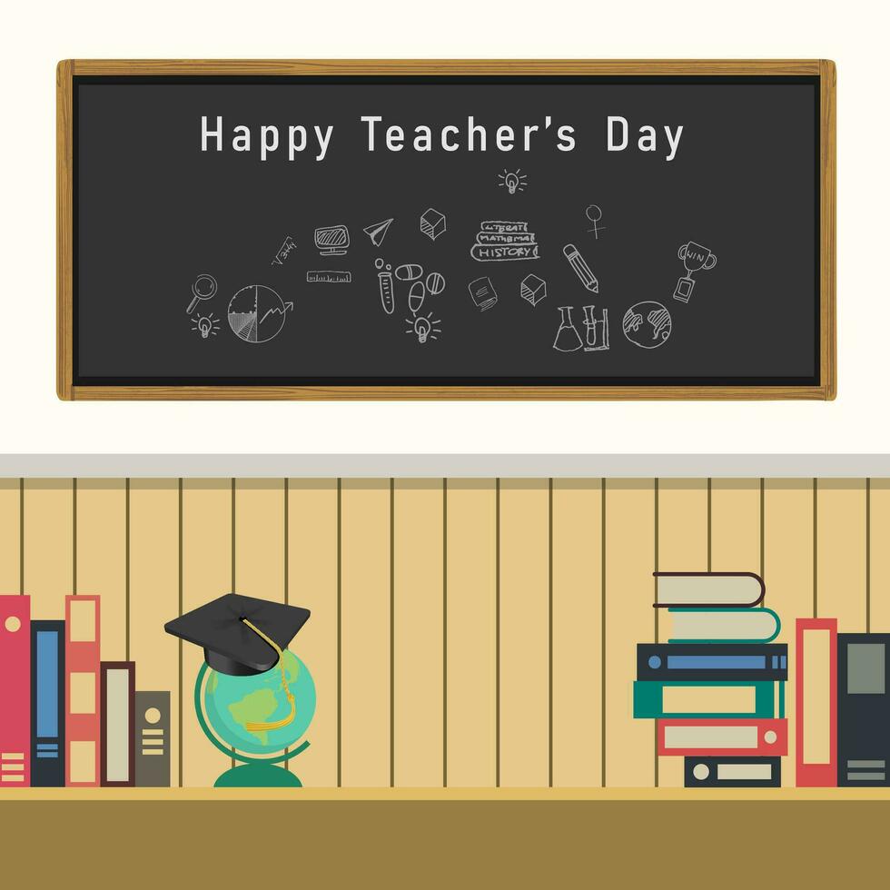 World Teachers' Day, 5 october, greeting card concept for social media post vector