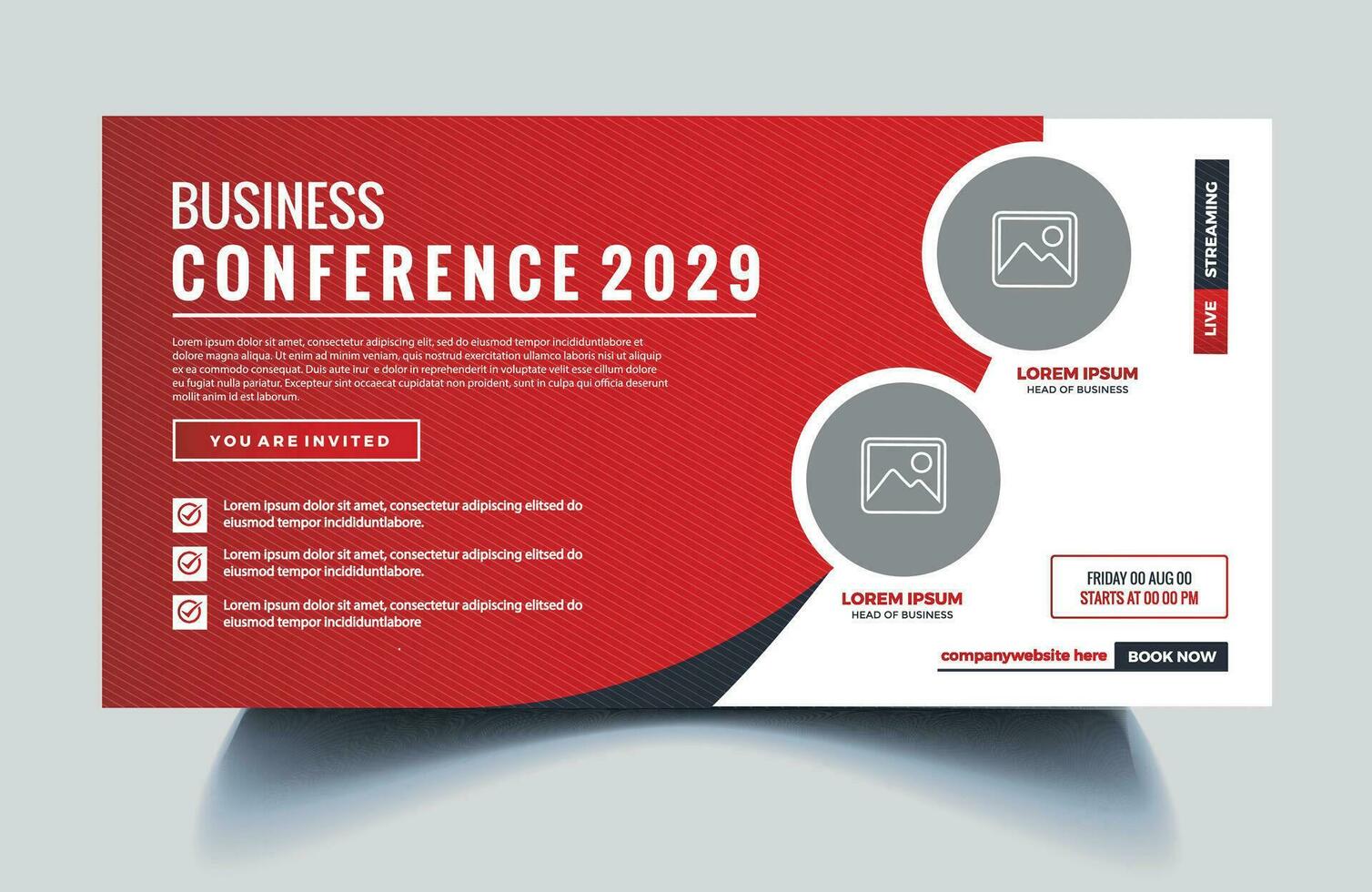 Online business webinar conference social media and web banner template Free Vector