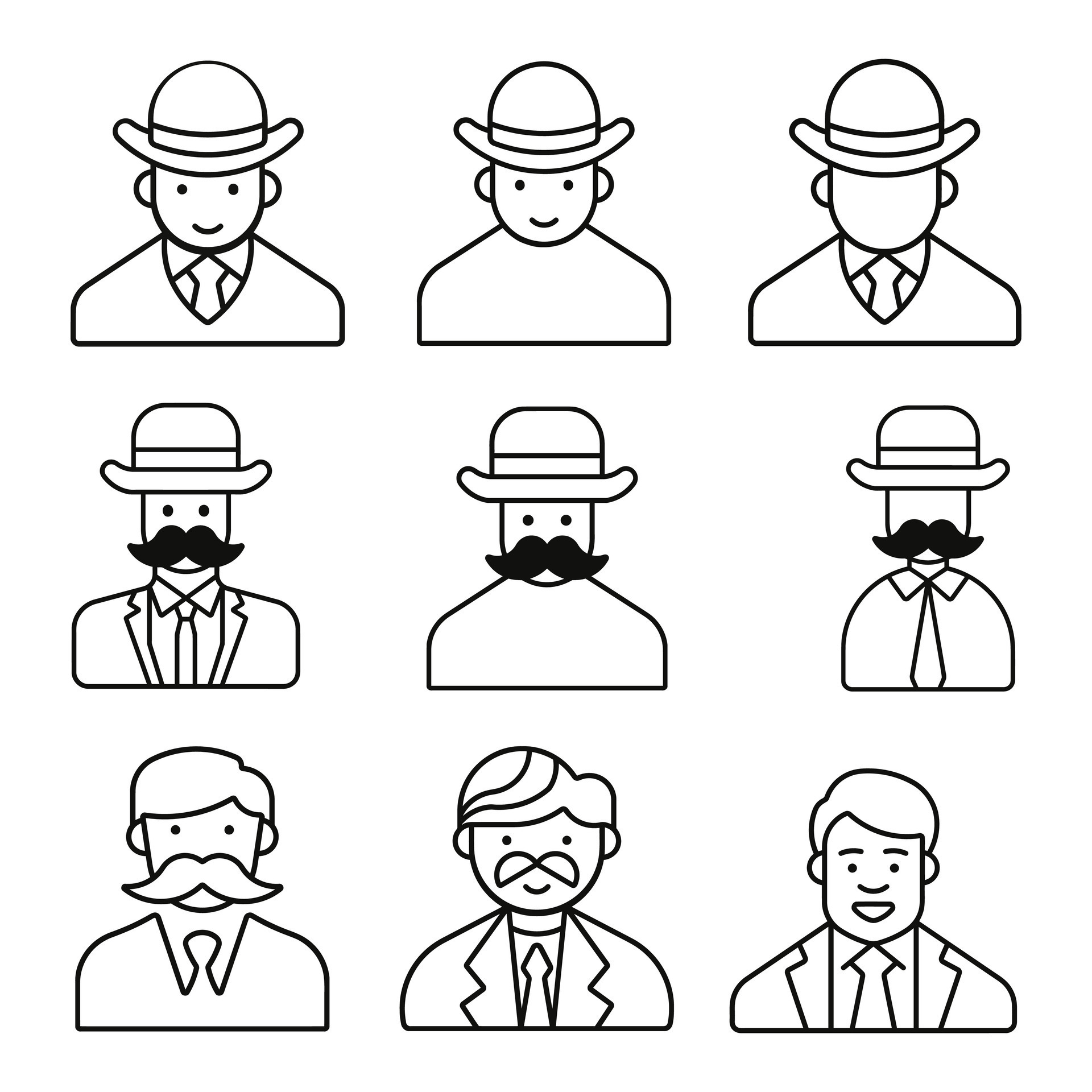 Avatar vector icon set. 29151901 Vector Art at Vecteezy