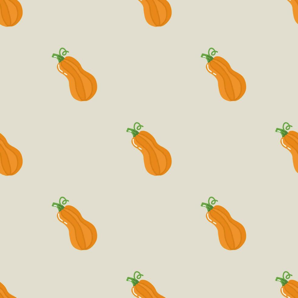 Simple seamless pattern with pumpkin. Halloween and Thanksgiving day concept. Hand drawn vector illustration for cover, stationary, wallpaper, prints, wrapping, textile