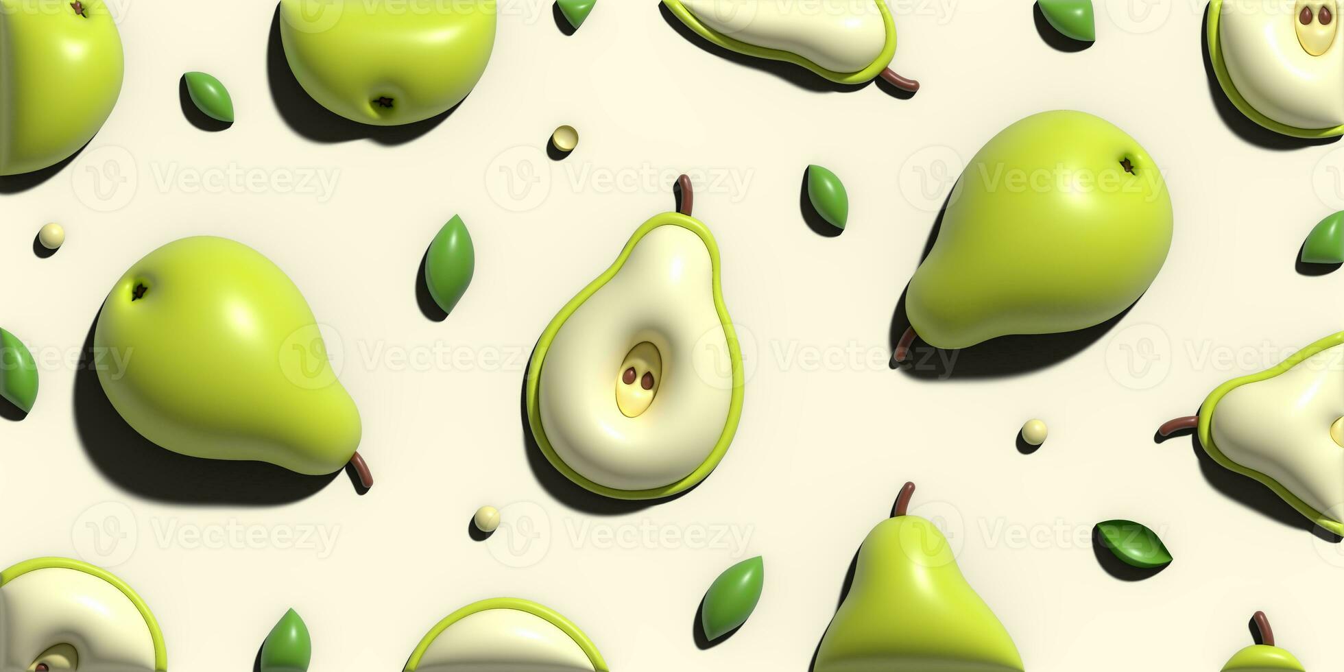 3d pear fruit cute shapes illustration photo