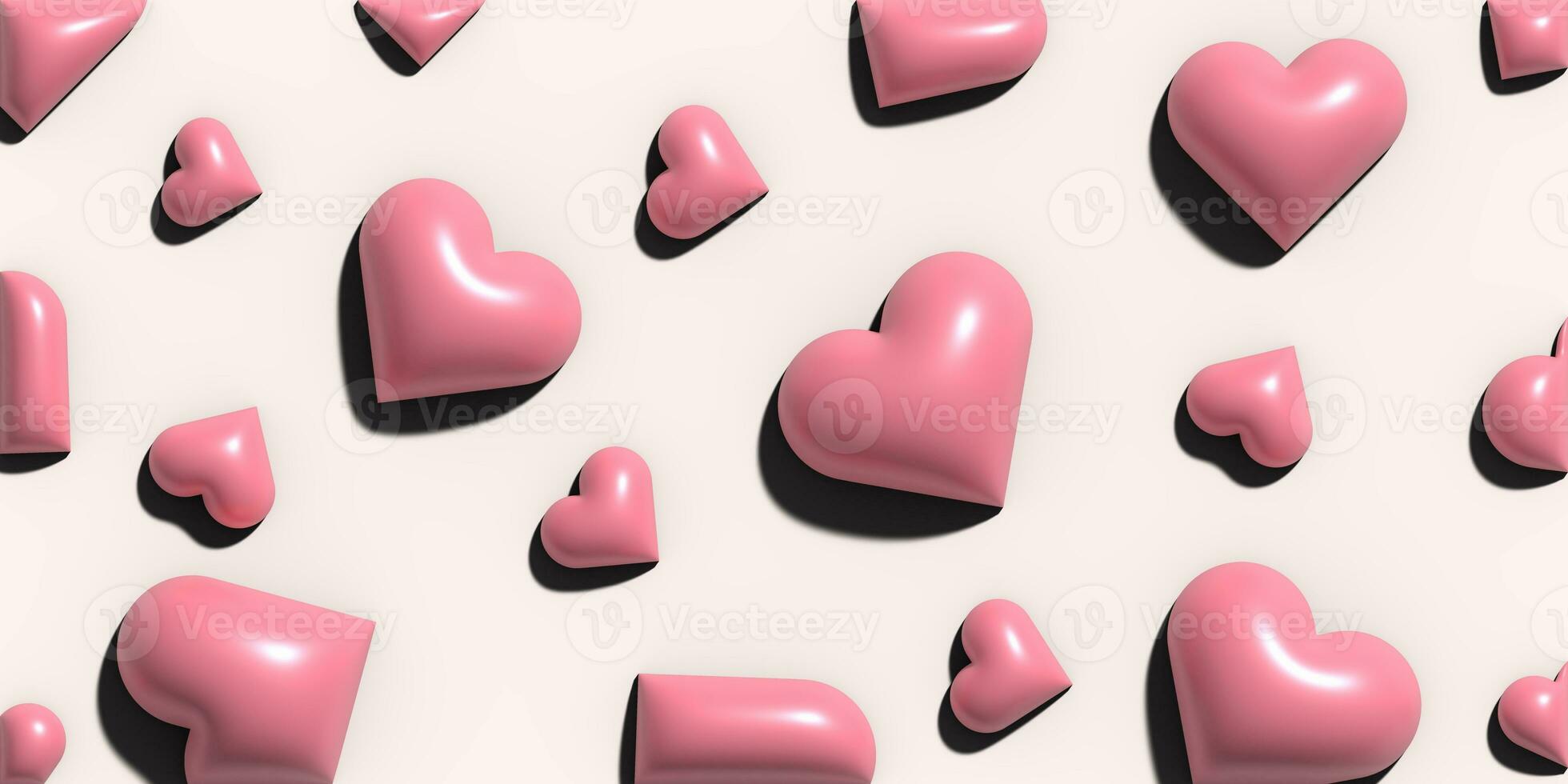 Glossy heart 3d illustration cute shape photo