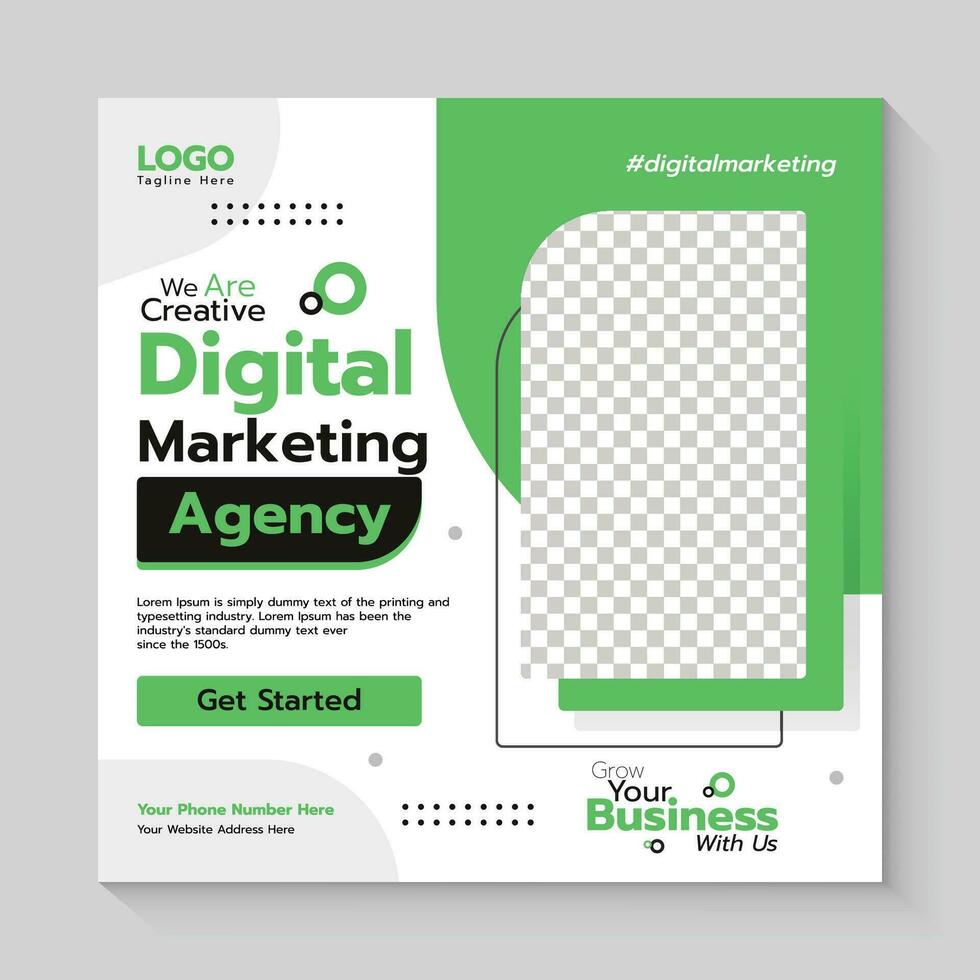 Digital marketing social media post template vector