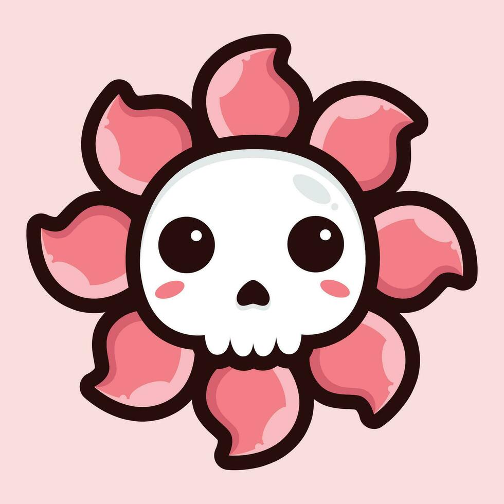 skull head shaped like a flower vector