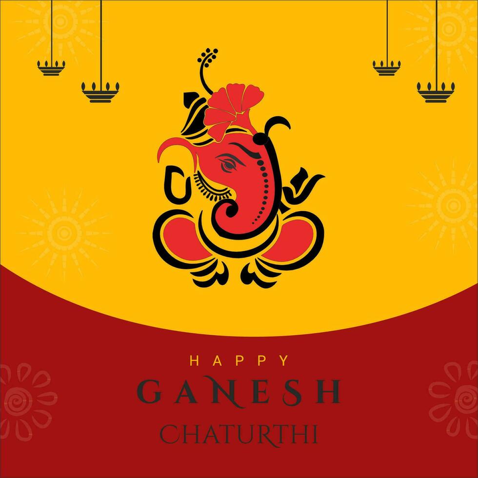 illustration of Lord Ganpati background for Ganesh Chaturthi festival of India vector