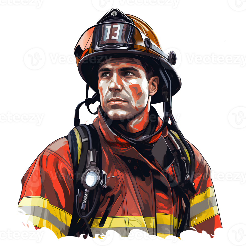 firefighter cartoon ai generative png