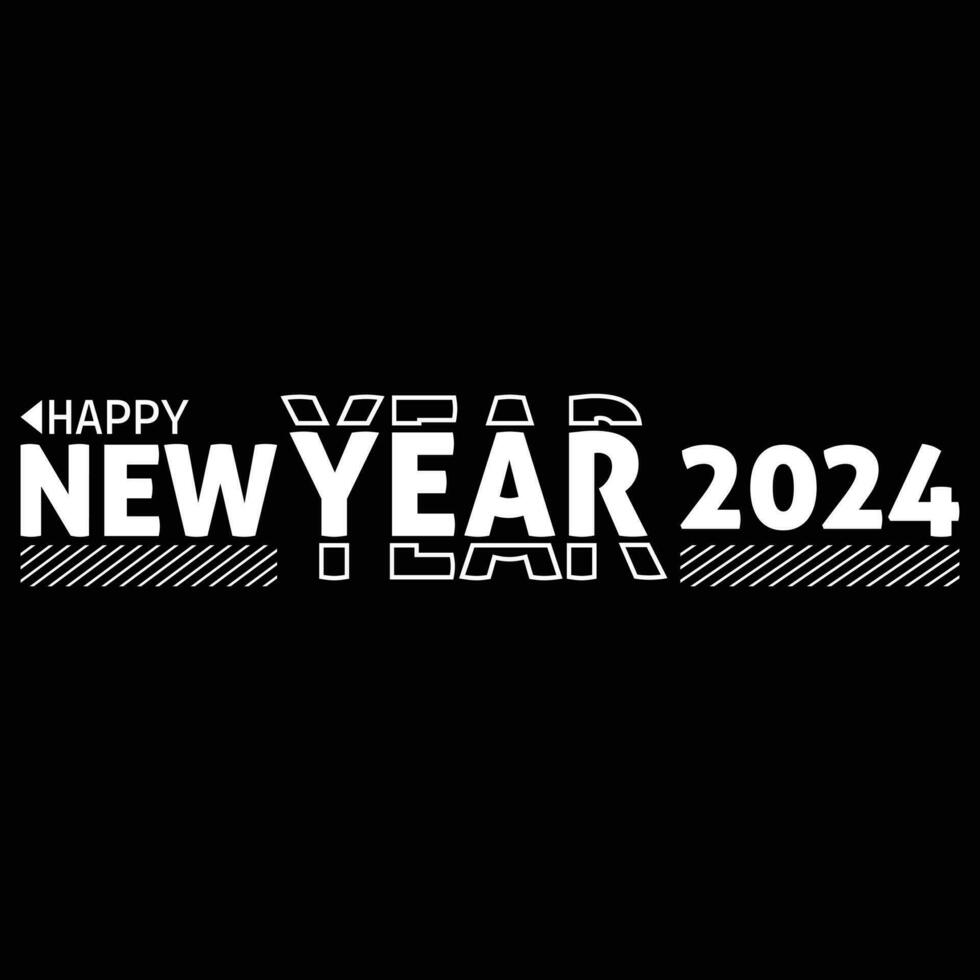 happy new year typography design 2024 vector