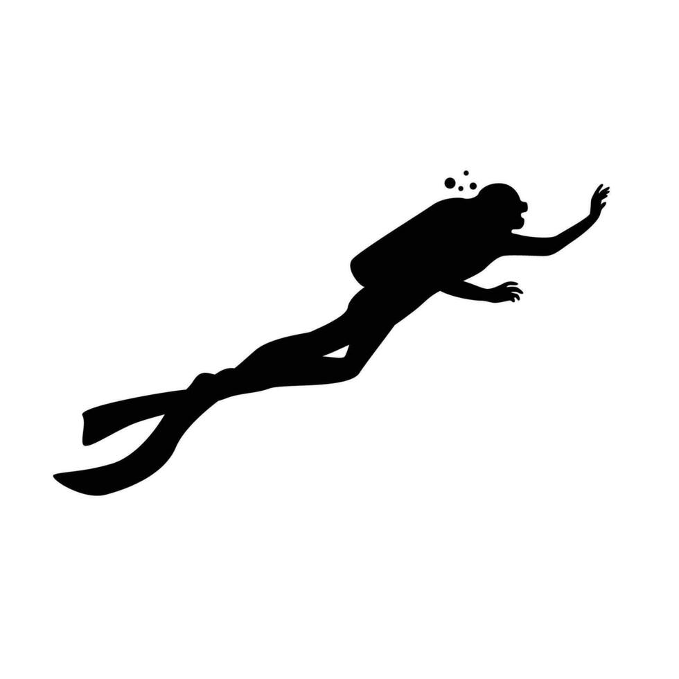 diver silhouette design. people swim underwater sign and symbol. vector