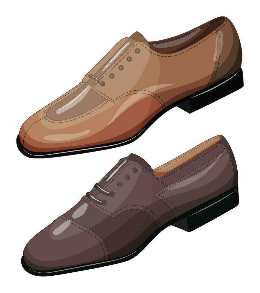 Vector image of a silhouette of a pair of mens shoes. Low shoes