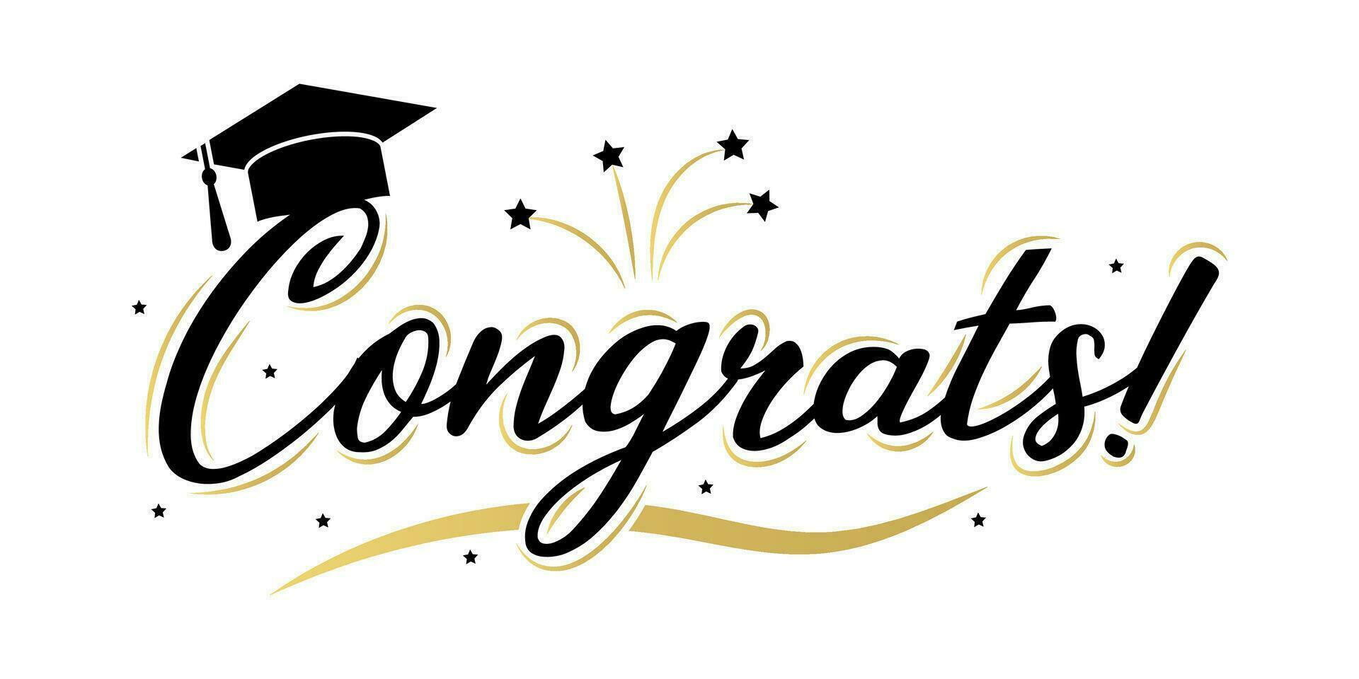 Congratulations Graduates Class of 2024 typography. Black text isolated onwhite background. Vector illustration of a graduating class of 2024. graphics elements for t-shirts, and the idea for the sign
