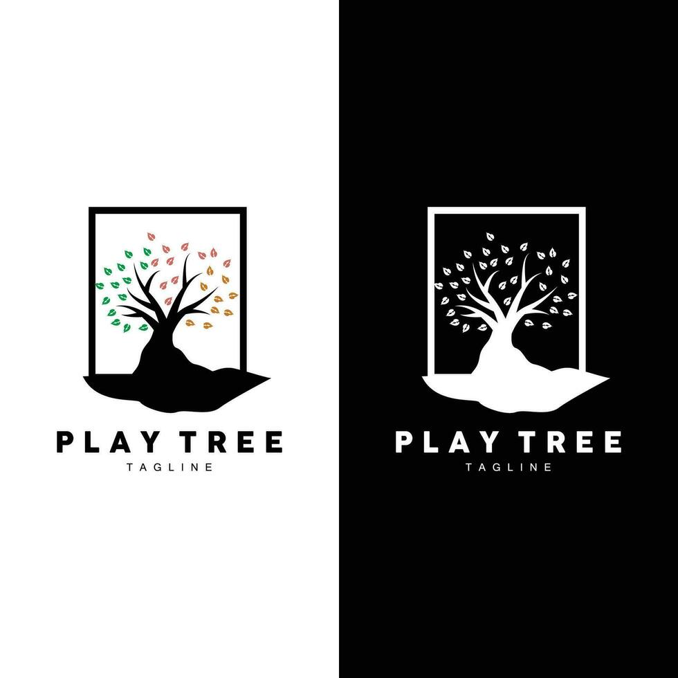 árbol logo planta diseño vector ilustrador modelo