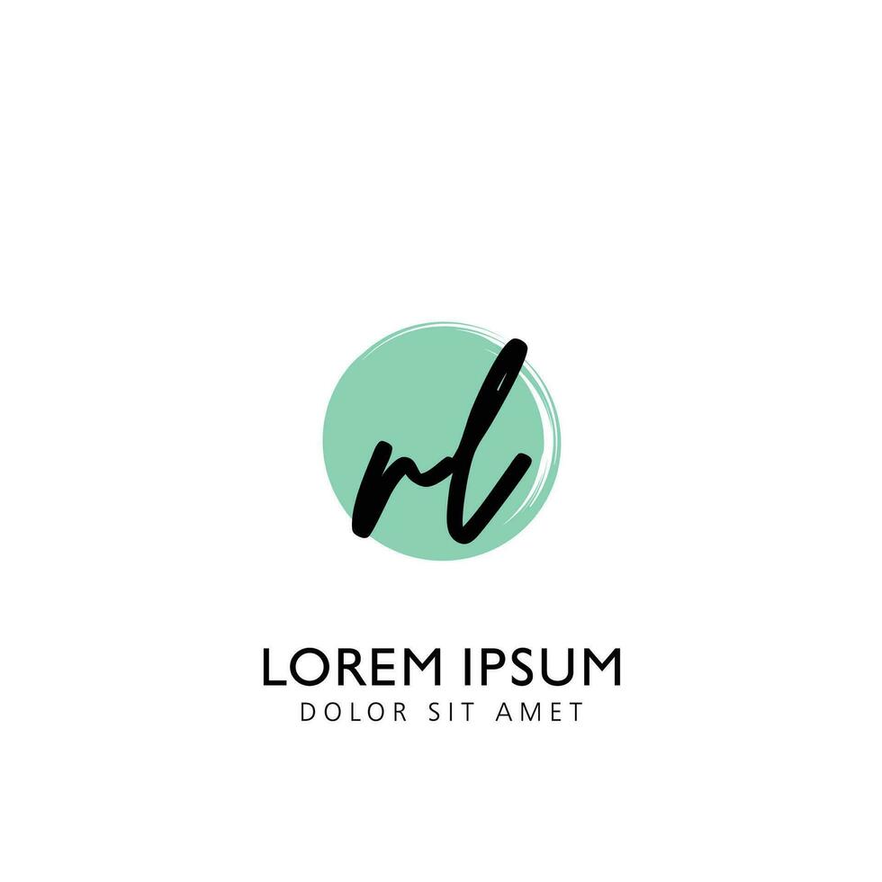 RL Initial Handwriting Circle Brush Template Design vector