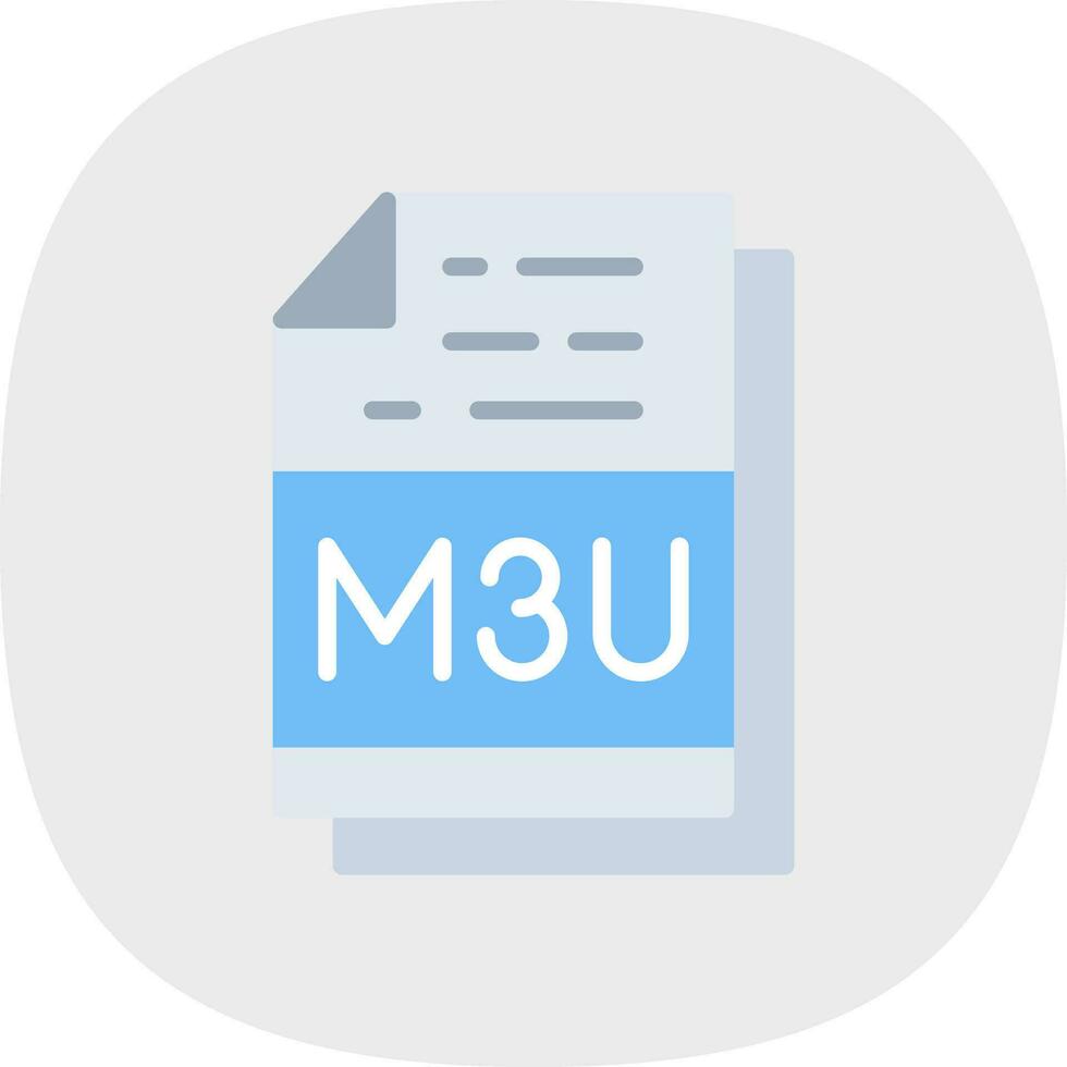 M3U File Format Vector Icon Design