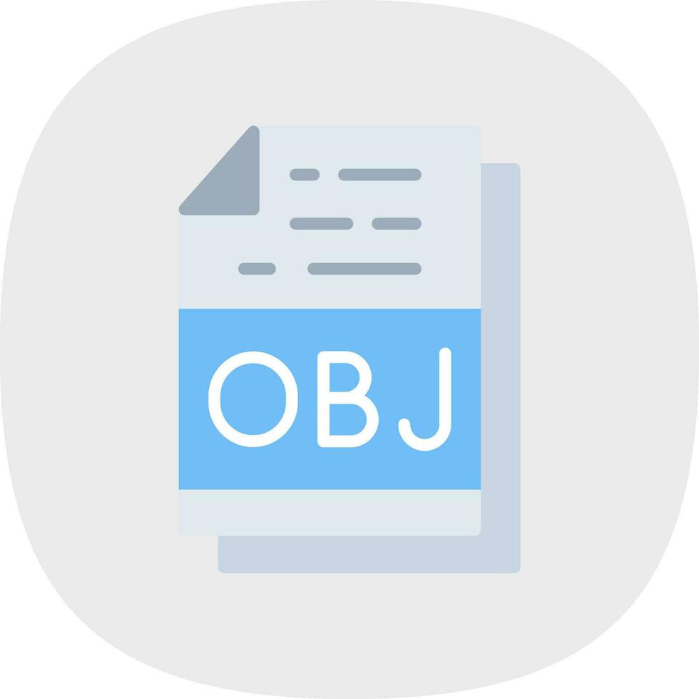 Obj File Format Vector Icon Design