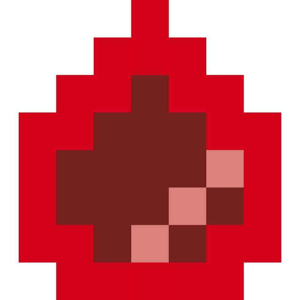 Blood drop icon cartoon in pixel style. vector