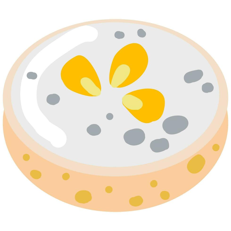 Kanom Krok cartoon in icon style vector