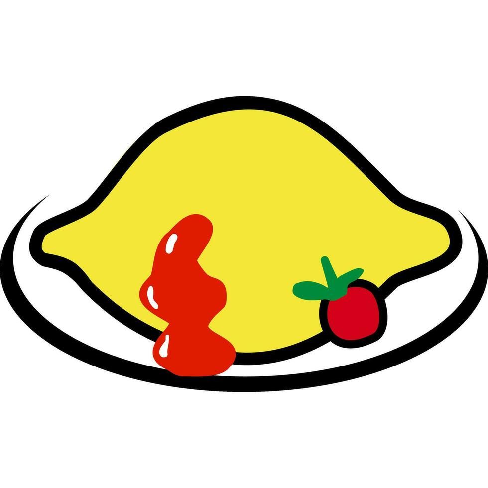 omelette cartoon on icon style vector