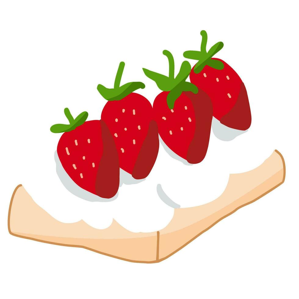 strawberry cake icon cartoon style vector