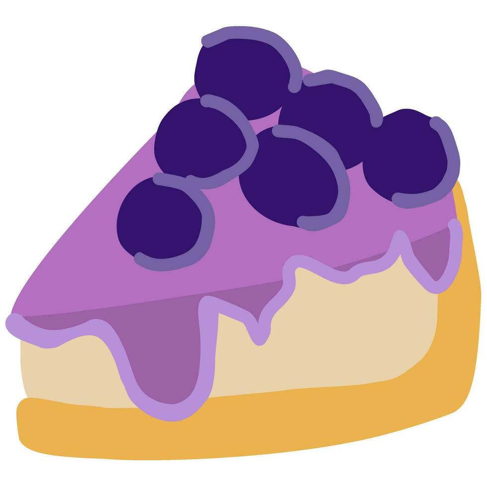 blueberry cheesecake cartoon in icon style vector