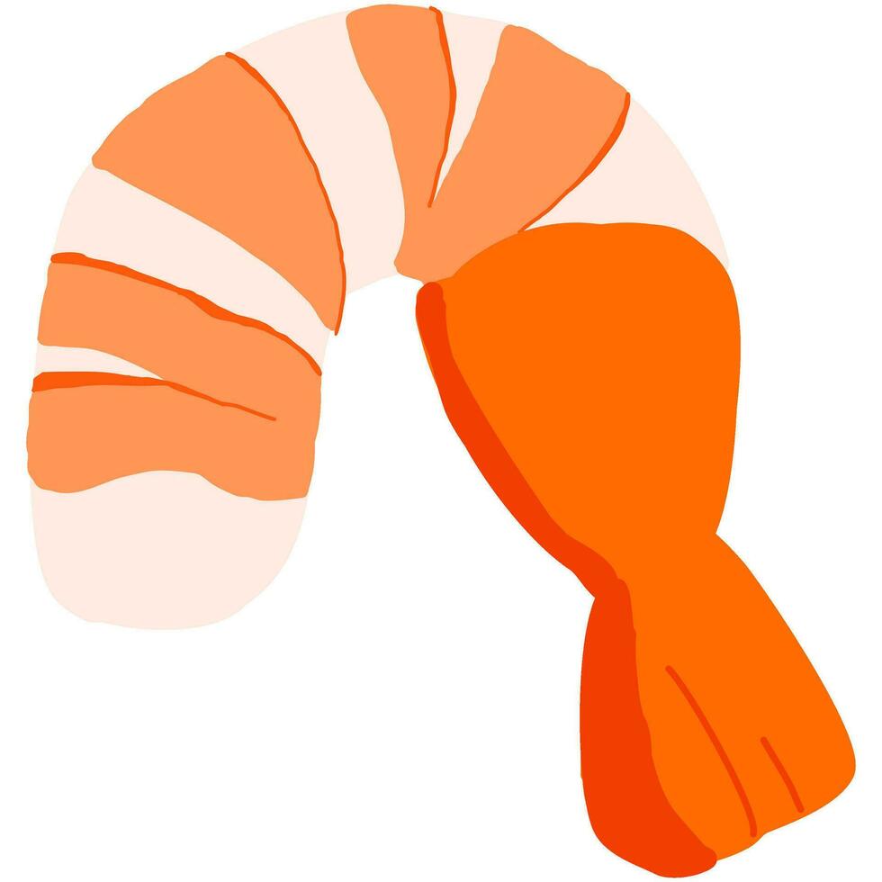 cooked shrimp icon cartoon style vector