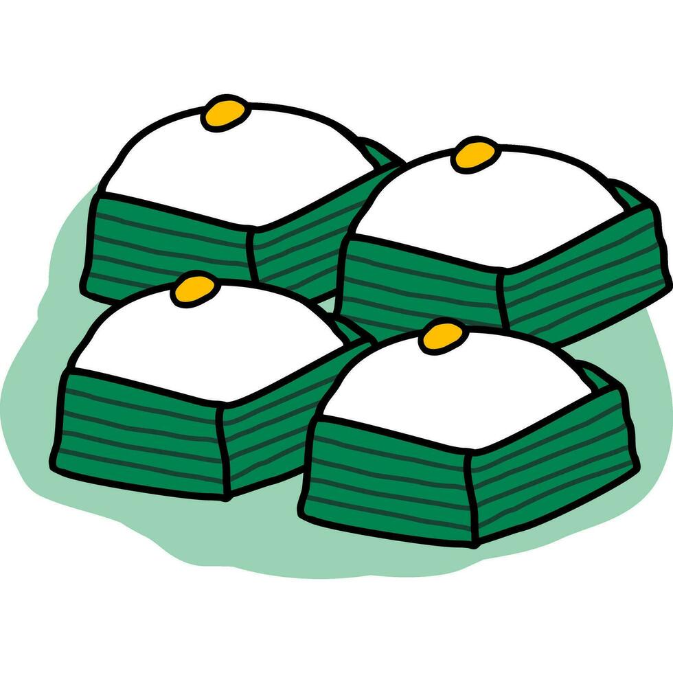 Kanom tako cartoon in icon style vector