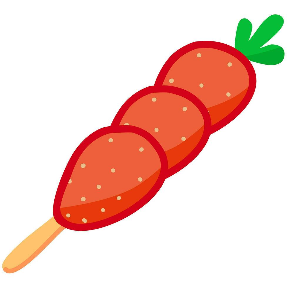 strawberry skewers cartoon in icon style.Tang Hulu vector