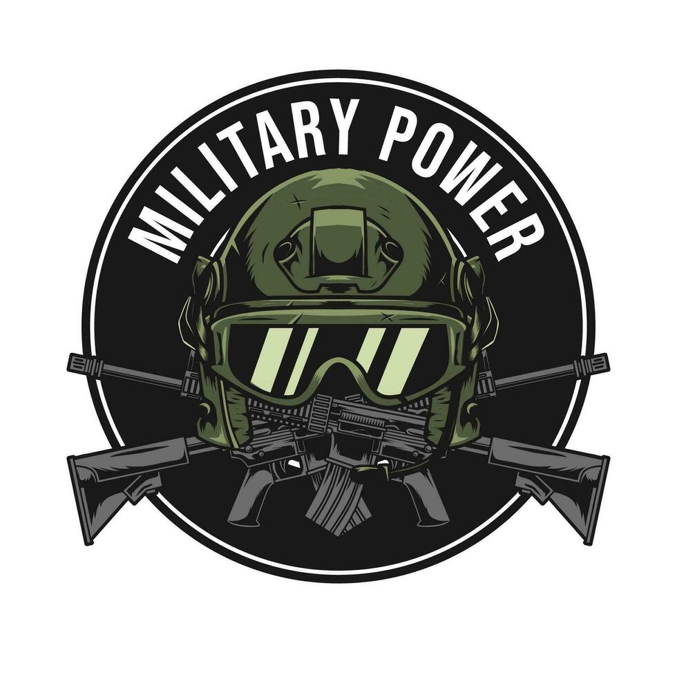 militar logo modelo vector