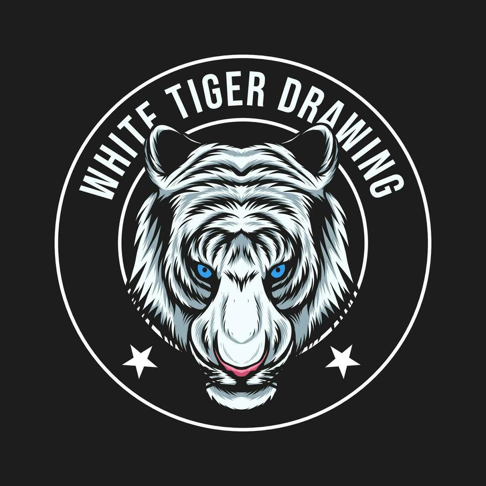 White tiger head logo illustration vector